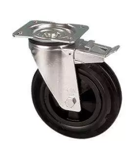 L_VKG_F Roata pivotanta cu frana din cauciuc plin 200 mm - L/VKG200/F