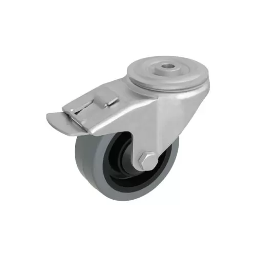 L/EKK/F Roata pivotanta cu frana cauciuc elastic 80 mm - LR/EKK080BG/F