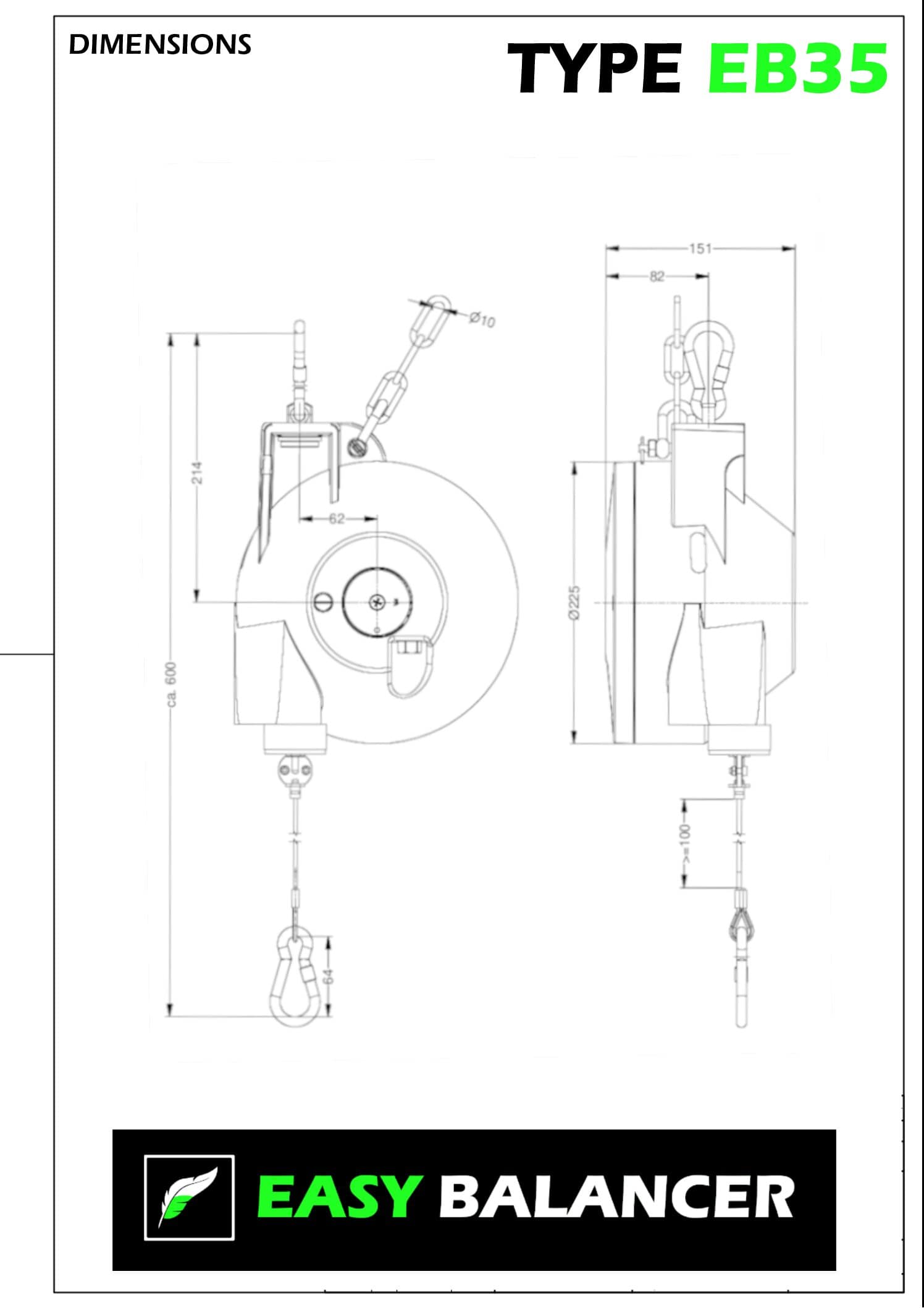 dimensions EB35 pdf Balansier scule Easy Balancer EB35